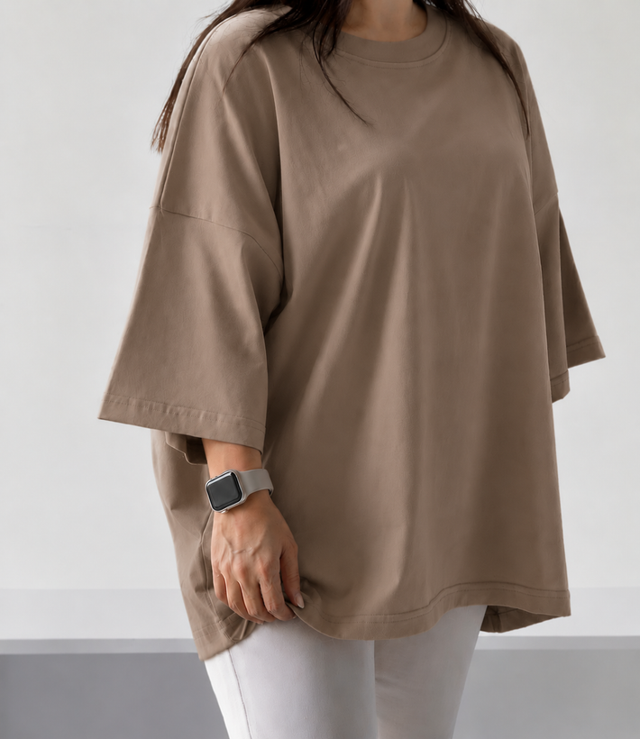 تیشرت باکسی اورسایز - طراحی و برش پارچه از نمای نزدیک