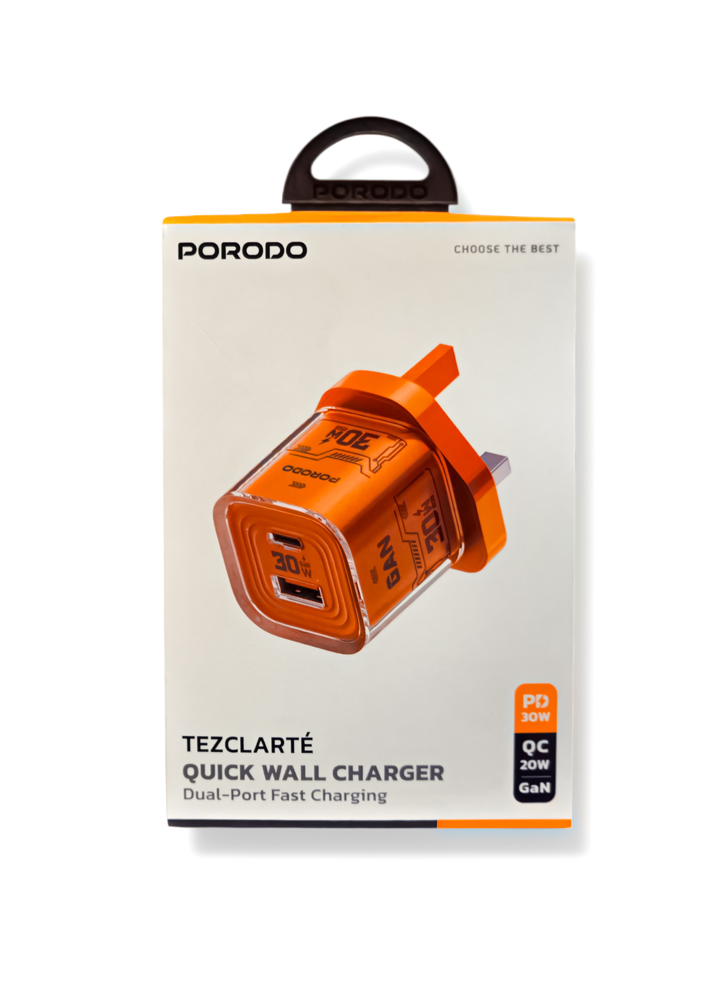 شارژر دیواری 30وات پرودو مدل Tezclarte Dual-Port - جزئیات نمایشگر یا صفحه محصول
