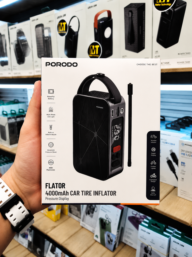 پمپ باد شارژی پرودو مدل FLATOR 4000mAh - کیفیت اجرا و پرداخت سطح محصول
