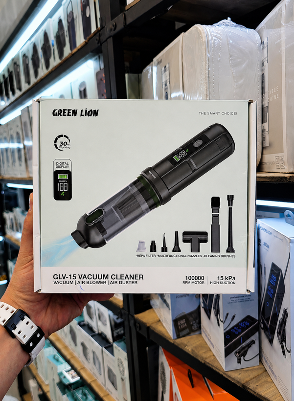 جارو شارژی گرین لاین مدل GLV-15 با - نمای پشت محصول