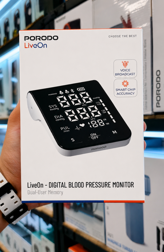 فشارسنج دیجیتال بازویی پرودو LiveOn مدل PDB01A2WH - نمای کامل محصول از زاویه اصلی
