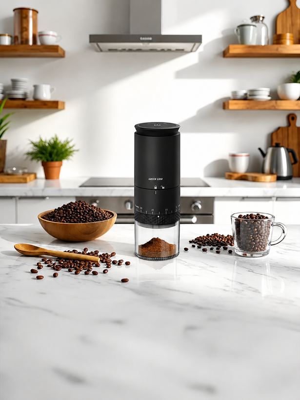 آسیاب قهوه شارژی گرین لاین مدل Grind - زاویه بالا برای نمایش ابعاد محصول