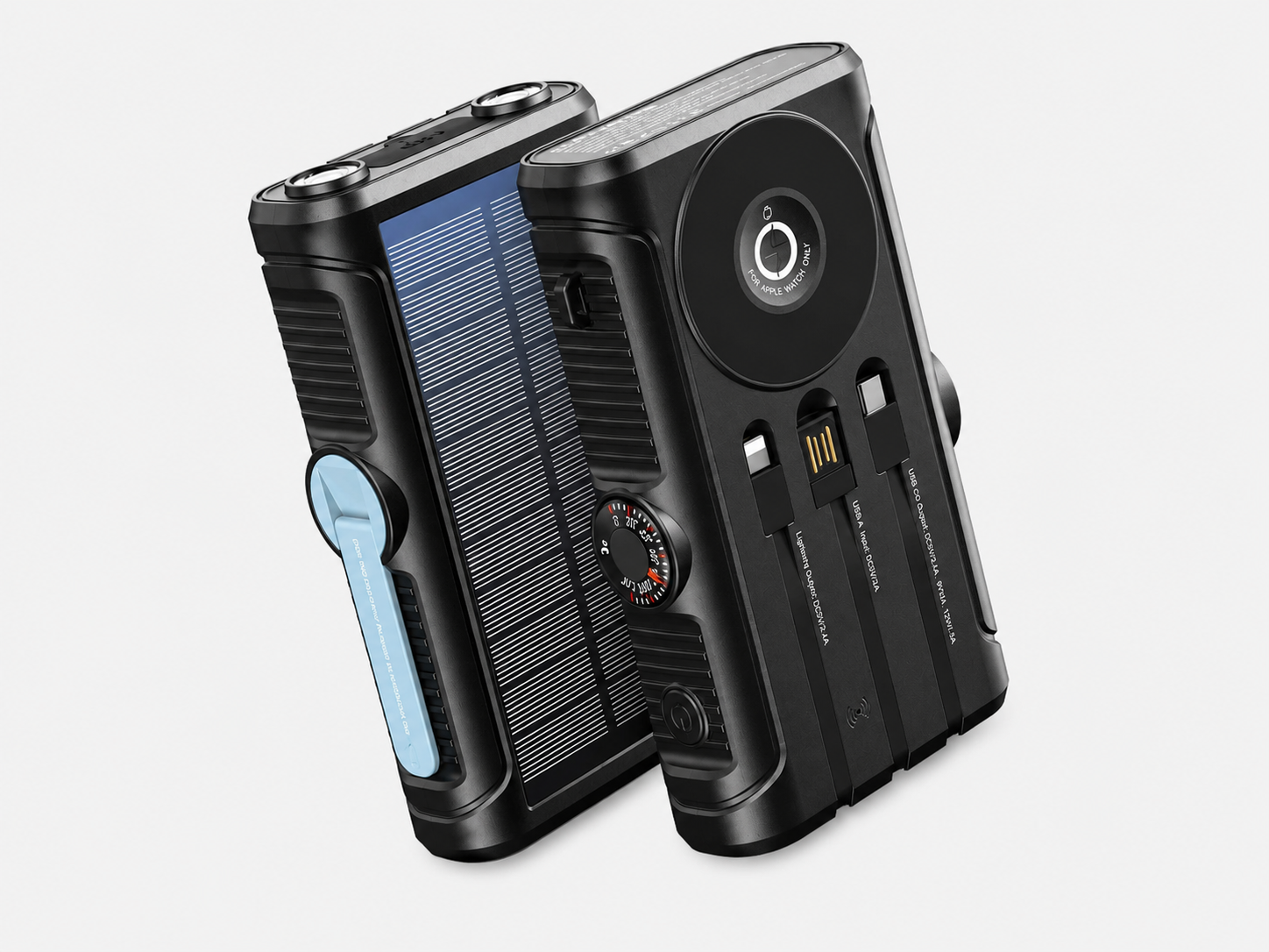 پاوربانک خورشیدی پاورولوژی Helio Lux 20000mAh مدل - نمای محصول به همراه جعبه اصلی