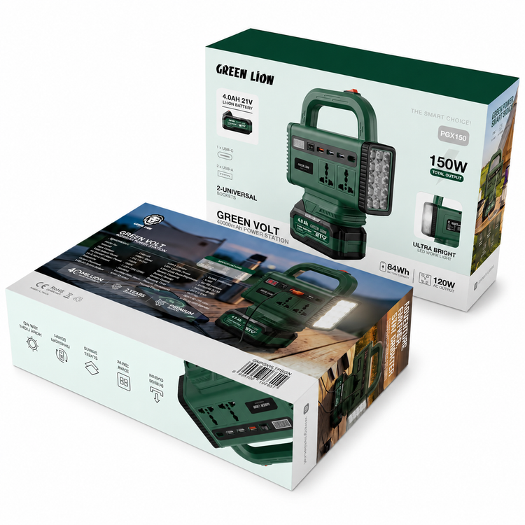 پاور استیشن گرین لاین Green Volt 150W - نمای کامل محصول از زاویه اصلی