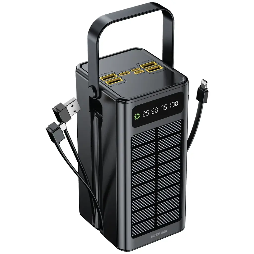 پاوربانک خورشیدی گرین لاین Solar X ظرفیت - نمای محصول در حال شارژ یا اتصال