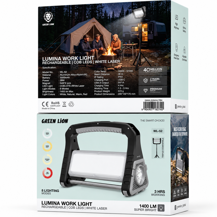 چراغ کار شارژی گرین لاین مدل Lumina - نحوه اتصال و نصب محصول