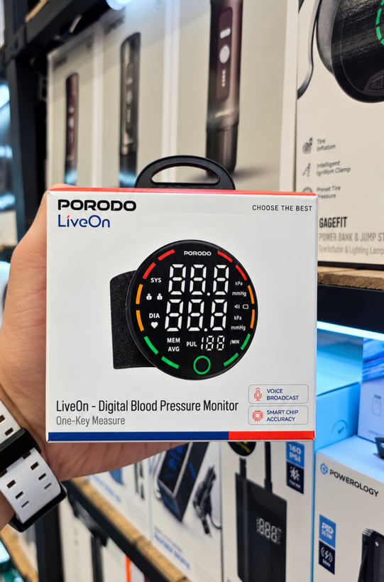 فشارسنج دیجیتال Porodo LiveOn | اندازهگیری آسان - نمای کامل محصول از زاویه اصلی