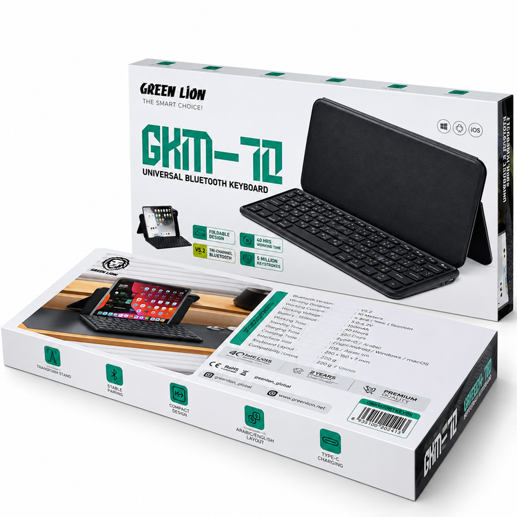 کیبورد بلوتوثی یونیورسال گرین لاین GKM-70 مدل - جزئیات نمایشگر یا صفحه محصول